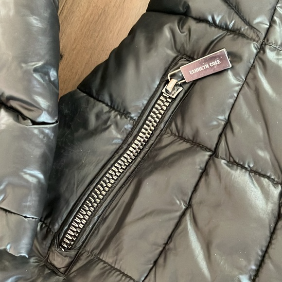 Kenneth Cole New York Womens Quilted Midi Puffer Coat Black Size S - Picture 4 of 8